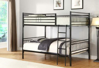 NEW TWIN OVER TWIN BUNK BED METAL FRAME BLACK CS4023