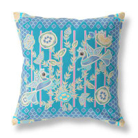 Bungalow Rose Pond Peacock Broadcloth Indoor Outdoor Zippered Pillow