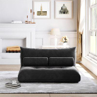 Trule Lazy Sofa Adjustable Folding Futon Sofa with  Pillows With Ultimate Comfort