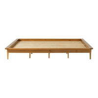 Latitude Run® Latitude Run® Mid Century Modern Wood Platform King Bed, Caramel