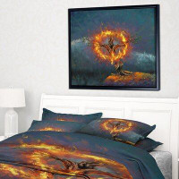 East Urban Home 'God in the Burning Bush' Framed Oil Painting Print on Wrapped Canvas