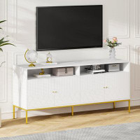 Willa Arlo™ Interiors Teton 70'' W Storage TV Stand for TV up to 75" with Stainless Steel Plated Frame Bottom