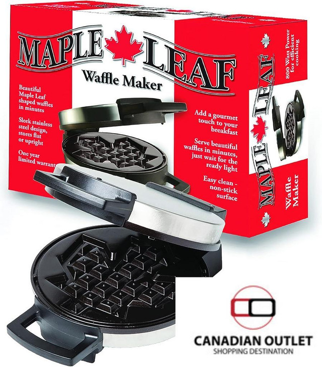 Canadian Maple Leaf Shaped Belgian Waffle Maker in Kitchen & Dining Wares in City of Toronto