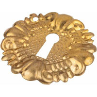 UNIQANTIQ HARDWARE SUPPLY Round Stamped Brass Keyhole Cover