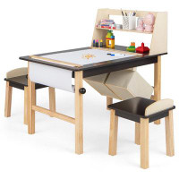 Isabelle & Max™ Isabelle & Max™ Kids Art Table & Chairs Set Wooden Drawing Desk With Paper Roll Storage Shelf Bins
