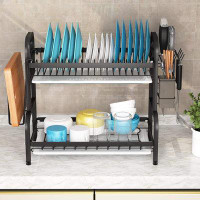 BEAUTY DEPOT 1Easylife Dish Drying Rack, 2-Tier Compact Kitchen Dish Rack Drainboard Set, Large Rust-Proof Dish Drainer