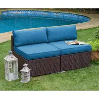 Wildon Home® Burce Outdoor Furniture Armless Loveseat with Cushions