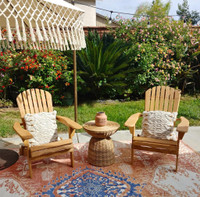 Wood Adirondack Lounge Chair Outdoor Patio Garden Balcony Arm Chairs