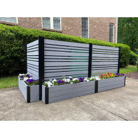 Enclo Enclo Florence WoodTek Vinyl Privacy Screen Kit w/ Planter Box 44in H x 46in W x 9.5in D (1 Screen)