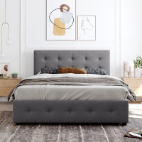 Wildon Home® Grand lit plateforme avec rangement Nyberg