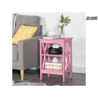SR-HOME End Side Table With Storage Shelf Nightstands Cartoon Style For Children''s Living Room,Bedroom