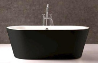 59, 63 or 66 In FreeStanding Reinforced Acrylic Composite Construction Bathtub - Brass Pop-Up Drain Incl –Chrome Finish