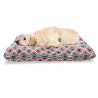 East Urban Home Ambesonne Wave Pet Bed, Retro 70S Inspired Look Artwork Pattern With Colourful Geometric Abstract Funky