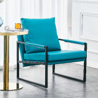 Ebern Designs Mid Century Upholstered Armchair With Metal Frame