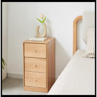 Ebern Designs Solid Oak Bedside Table Storage Cabinet - Free-Standing Corner Cabinets Storage Table