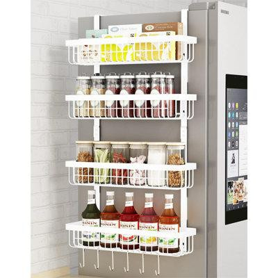 Rebrilliant Spice Rack, Magnetic Spice Rack For Refrigerator, 4 Tier Magnetic Shelf With Super Strong Magnetic, White in Refrigerators