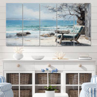 Highland Dunes Coastalwindows Windows To The III - Nautical & Beach Canvas Print - 5 Equal Panels