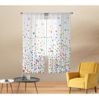 East Urban Home Colourful Polka Dot Sheer Curtains