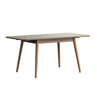 George Oliver Walnut Colour Sol Oak Round Corner Diagonal Leg Telescopic Table 1.2-1.6M, For 6-8 People To Meet  Dining
