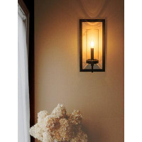 Breakwater Bay 15.5" Modern Outdoor Wall Sconce with White Rock Plate