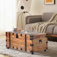 Millwood Pines Korin Solid Wood Solid 1 Coffee Table with Storage