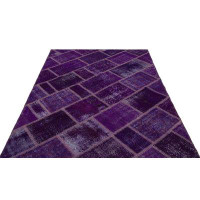 Rug N Carpet Iskece Purple Vintage Wool Handmade Area Rug