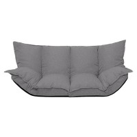 Arsuite Lazy Sofa Futons Sets Folding Sofa Bed Adjustable Sofa TV Floor Couch | Dark Grey