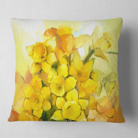 East Urban Home Floral Bouquet of Narcissus Flowers Pillow