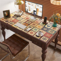 Ivy Bronx Computer Office Desk Mat, Vintage Leather Mouse Pad, Waterproof Writing Desk Cover