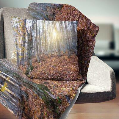 Made in Canada - East Urban Home Forest Setting Sun in Dense Fall Pillow in Bedding
