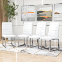 Ivy Bronx Iyiana Dining Chair High Back Kitchen Chair with Stainless Legs