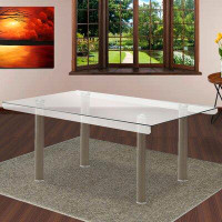 Corrigan Studio Begay I Dining Table, Champagne In Champagne/Chrome Finish