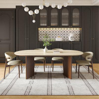 Fit and Touch 4 - Person Picture Colour Oval Slate Dining Table Set