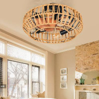 Breakwater Bay Hombach 18.8'' - Caged Ceiling Fan with Remote Control