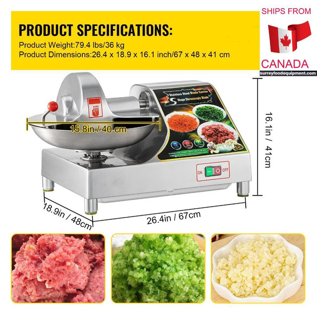 10 Litre multifuntional meat bowl cutter mixer - buffalo cutter - brand new in Other Business & Industrial