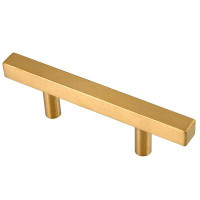 NEWBANG (10 Pack) Square  Pulls Euro Bar Cabinet Handle Inch  ,8.75"Length  ( 6-1/2 Inch  Hole Centre), Satin Nickel YTH