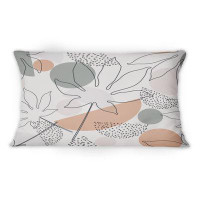 East Urban Home Abstract One Line Art Tropical Plants II - Tropical Printed Throw Pillow 12" x 20"