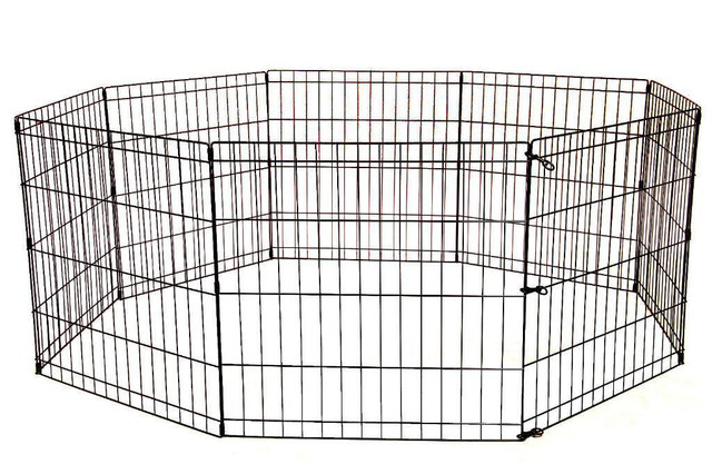 NEW 24 , 30 , 36 ,42 & 48 IN DOG FENCE KENNEL DOG PLAY PEN CRATE FENCE 8 PANEL in Hobbies & Crafts in Alberta