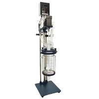 220V 5L Laboratory Double Layer Glass Reactor Jacketed Vessel Distillation Adjustable Speed 220500