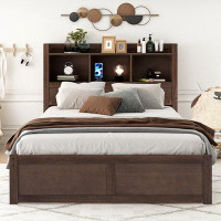 Latitude Run® Full Size Storage Platform Bed With Pull Out Shelves