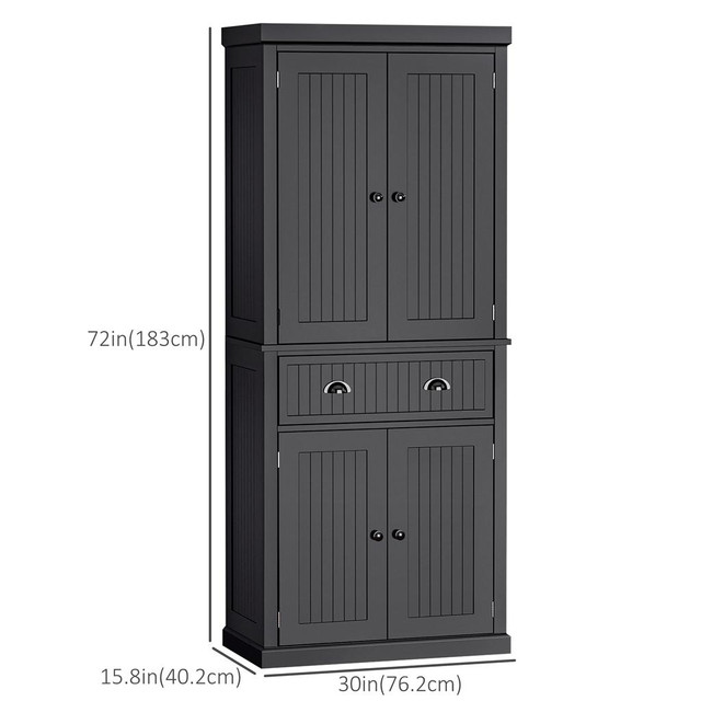Kitchen Pantry 30" x 16" x 72.5" Black in Storage & Organization - Image 3