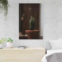 Foundry Select Green Cactus Plant On Brown Clay Pot 19 - 1 Piece Rectangle Graphic Art Print On Wrapped Canvas
