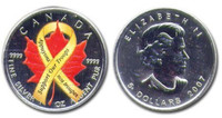 2008 Coloured Silver Maple Leaf Support Our Troops