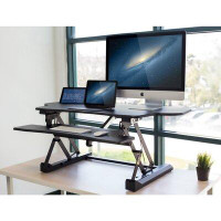 Mount-it Mount-It! Height Adjustable Electric Standing Desk Converter, 48 in. Wide Sit Stand Desk w/ USB Port