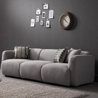 Hokku Designs 66.93" DarkGray Cotton and linen Modular Sofa in , 29.53" H x 82.68" W x 33.46" D
