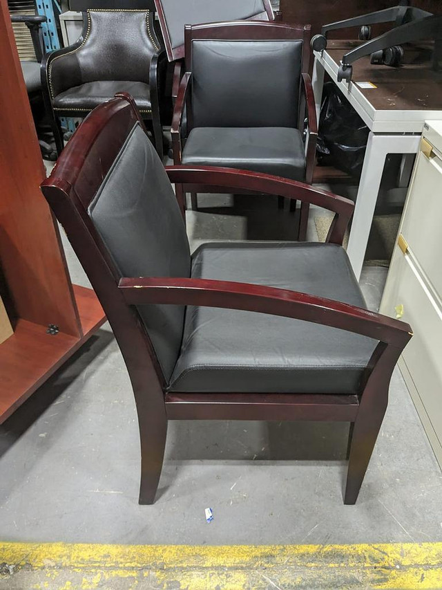 Vinyl Leather Wooden Visitor Chair-Excellent Condition-Call us now! in Chairs & Recliners in Toronto (GTA) - Image 2