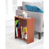 Latitude Run® Latitude Run® Slim End Table With Metal Cup Holders And Storage Book Shelf | 21" H X 17" W X 8" D - Made O