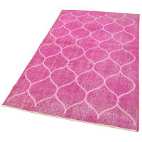 Lofy Geometric Carpet Pink Geometric Cotton Handmade Area Rug