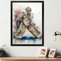 Red Barrel Studio Hockey sur gazon sur glace pendant le jeu I - Cadre photo unique, impression sur toile