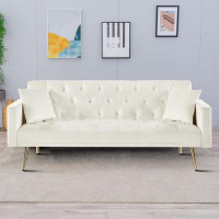 Mercer41 Tufted sofa bed with upholstered back and arms for living room